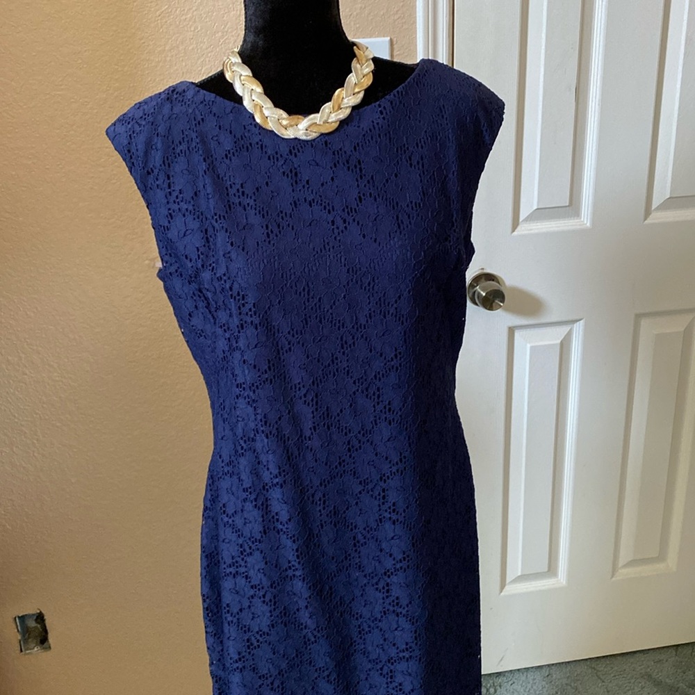 Chaps Navy Blue Dress